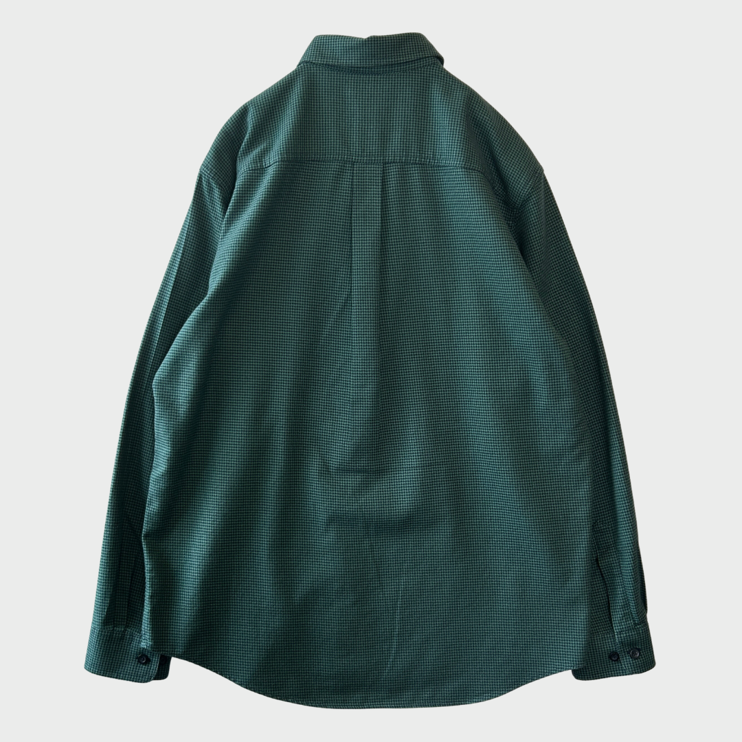 00's L.L.Bean エルエルビーン 千鳥格子柄 ボタンダウンシャツ 深緑 (M) /B4151SH-SO