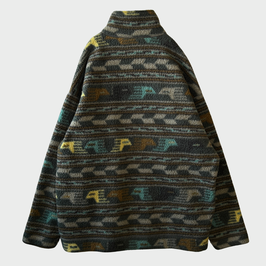 90's Patagonia パタゴニア シャーリングシンチラセーター アナトリア柄 フリース (XL)/C0093F-SO
