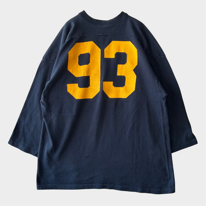 80's Champion NORTH DAME 93 フットボールTシャツ 紺 (XL)/A7216T-SO