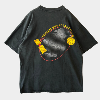 90's U2 "OUTSIDE BROADCAST"ツアーTシャツ 黒/A7254T-SO