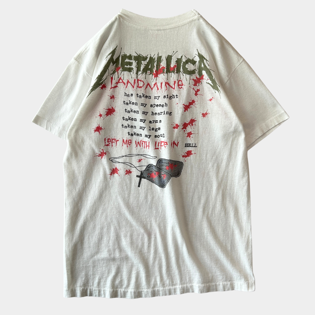 80's Metallica × Pushead メタリカ 『One』プロモTシャツ バンドT パスヘッド (L)/A8529T-SO