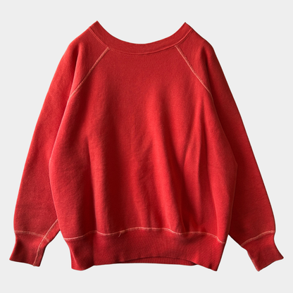 60's MISSISSINAWA BLACKHAWKS ラグランカレッジスウェット フェード 赤/C0627S-SO