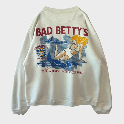 90's GALT SAND ARMY AIR FORCE 第五爆撃航空群 プリントスウェット 白(L)/B1714S-SO