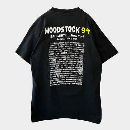 90's GEM WOOD STOCK94' ウッドストックフェス Tシャツ シングルステッチ 黒(XL)/A7380T-SO