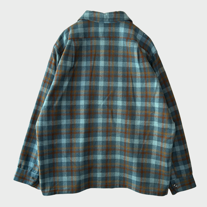 70's Pendleton ペンドルトン ボードシャツ オープンカラー 青(XL)/A8244SH-SO