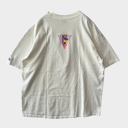 90's Hard Rock CAFE Miami フラミンゴ Tシャツ 白 (XL)/B2129T-SO