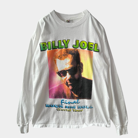 90's Billy Joel ビリージョエル”ROCK AND ROLL"ワールドツアーTシャツ ロンT 白(L)/A6521T-SO