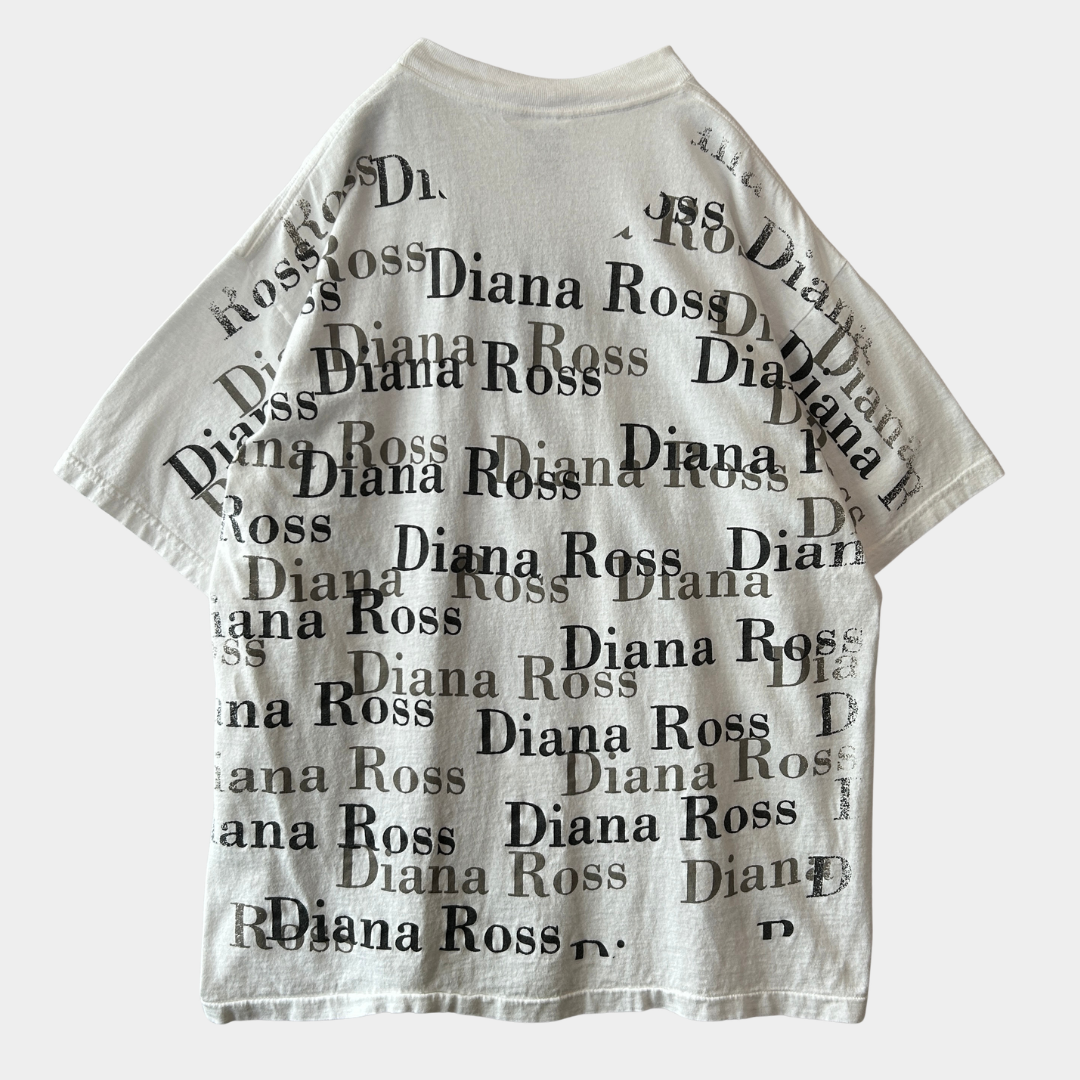 90's Diana Ross ダイアナ・ロス フォトプリント 総柄Tシャツ 白 Winterland (XL)/C0973T-SO