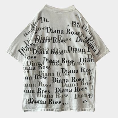 90's Diana Ross ダイアナ・ロス フォトプリント 総柄Tシャツ 白 Winterland (XL)/C0973T-SO