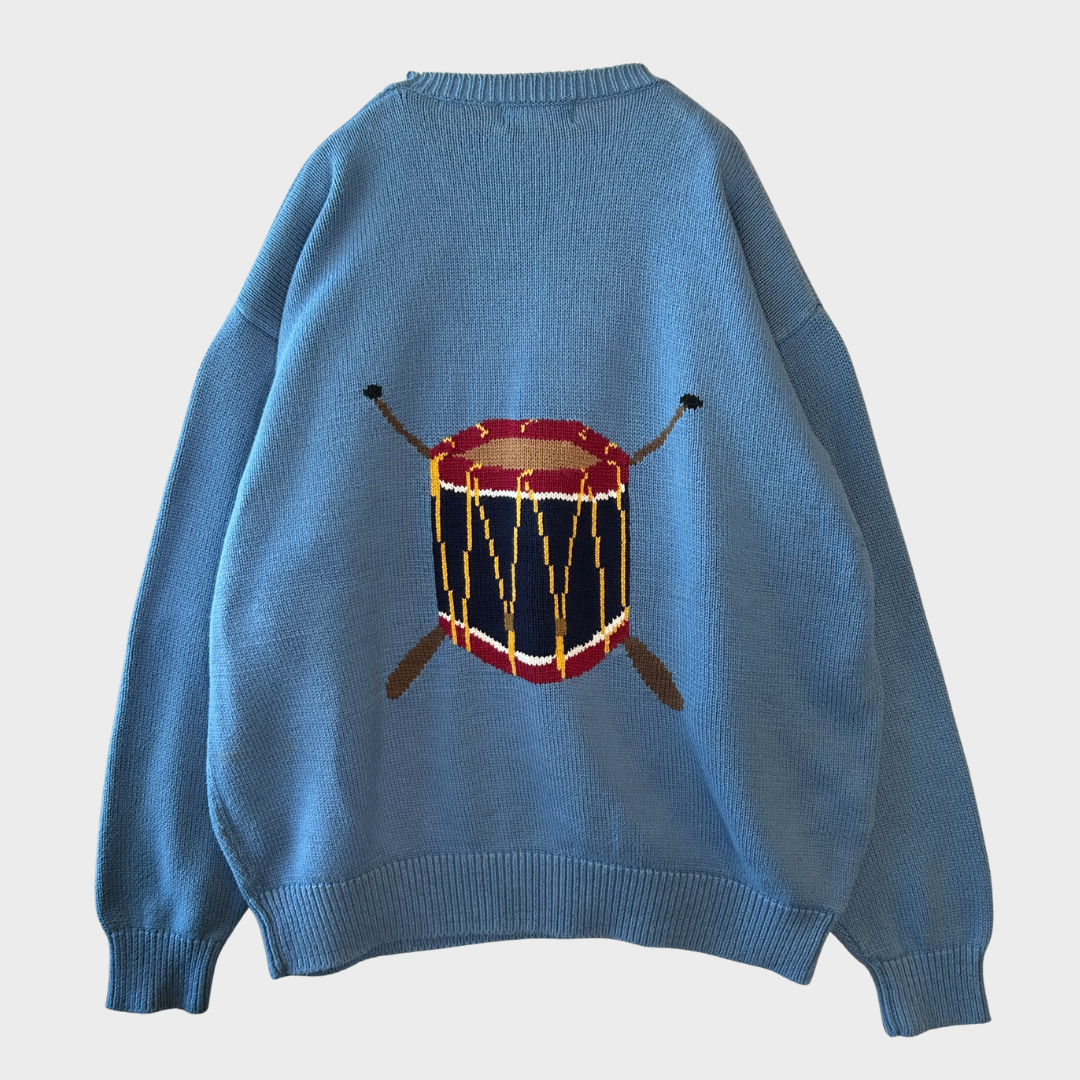 90's LANDS'END ランズエンド イーグル 星条旗 コットンニット