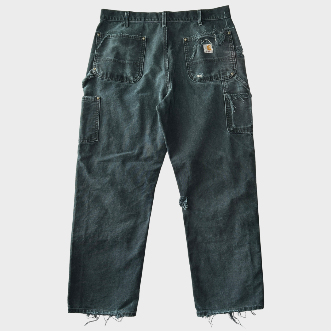 90s Carhartt ダブルニー モスグリーン 極上フェード ボロ 一点物 90s Carhartt ダブルニー モスグリーン 極上フェード ボロ 一点物