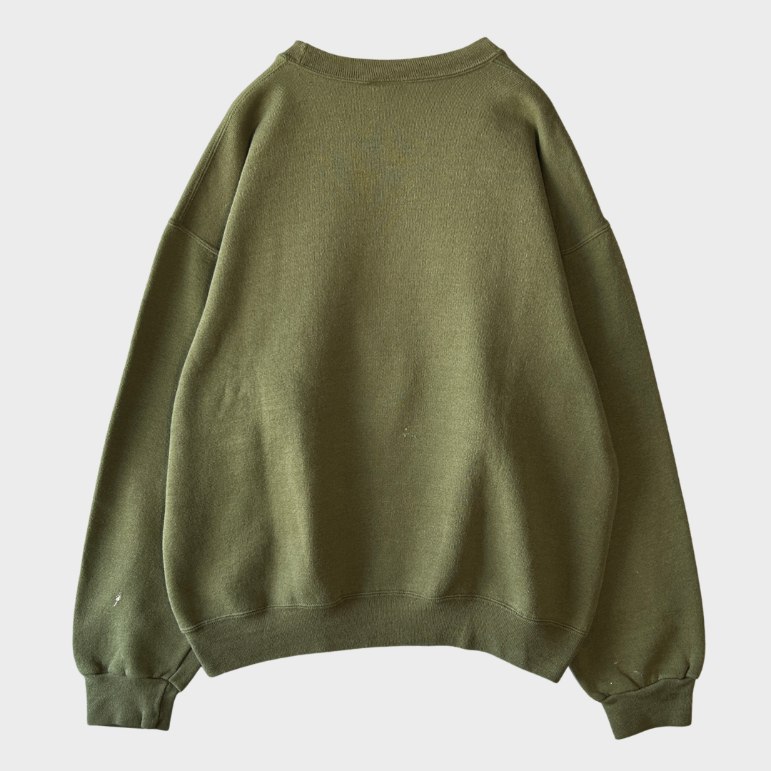 90's Soffe 米軍 Military ”USMC" 海兵隊 ミリタリースウェットシャツ カーキ (M)/A8778S-SO