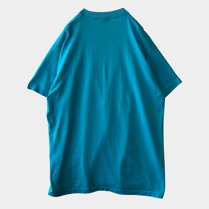 90's GUCCI グッチ ブートレグ ロゴTシャツ ターコイズブルー(XL)/C0863T-SO