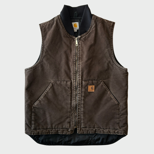Carhartt カーハート ダックベスト V02 DKB ワークベスト ダークブラウン(M)/C0419V-SO
