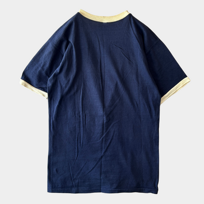 70's Champion チャンピオン バータグ トリムTシャツ リンガー 紺白(M)/A7553T-SO