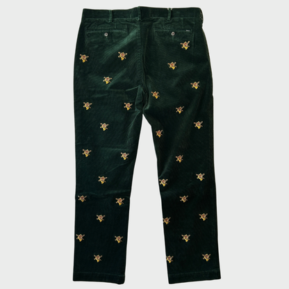 00's POLO Ralph Lauren ラルフローレン アニマル柄 コーデュロイパンツ 緑 (38×34)/A4914P-SO