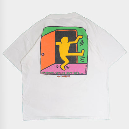 90's Keith Haring “NATIONAL COMING OUT DAY” Tシャツ (XL)/A3689T-S