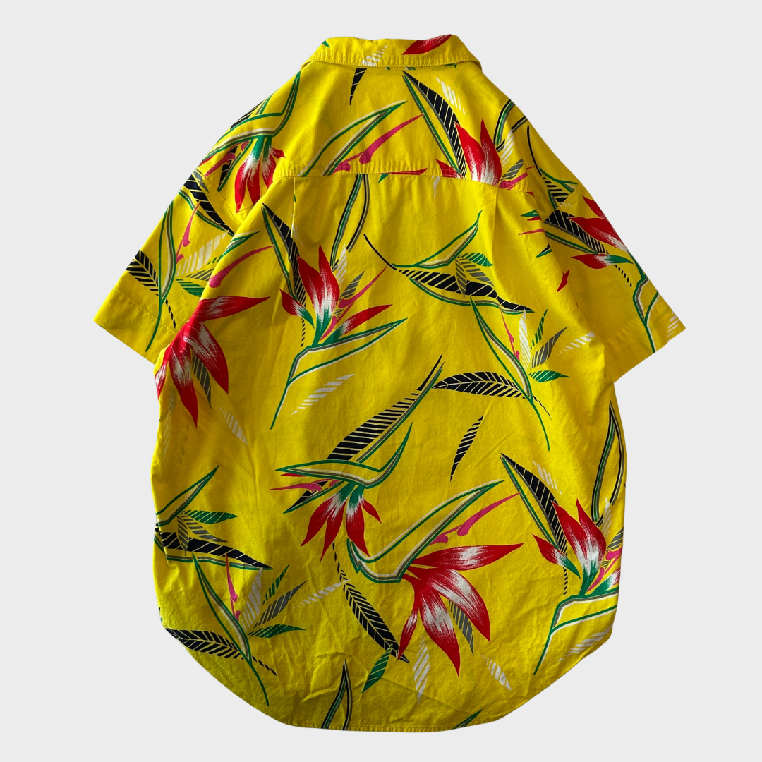 80's Ocean Pacific オーシャンパシフィック アロハシャツ 黄色 サイズ不明 C1121SH-SO