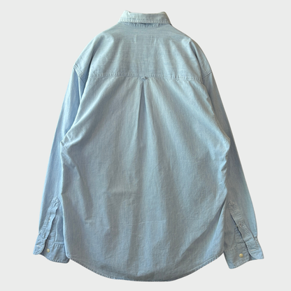 90's Eddie Bauer エディバウアー シャンブレーシャツ 水色 (M) /C0754SH-SO