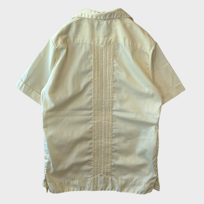 70's Meridana キューバシャツ 半袖シャツ 白 (M)/A4486S-SO