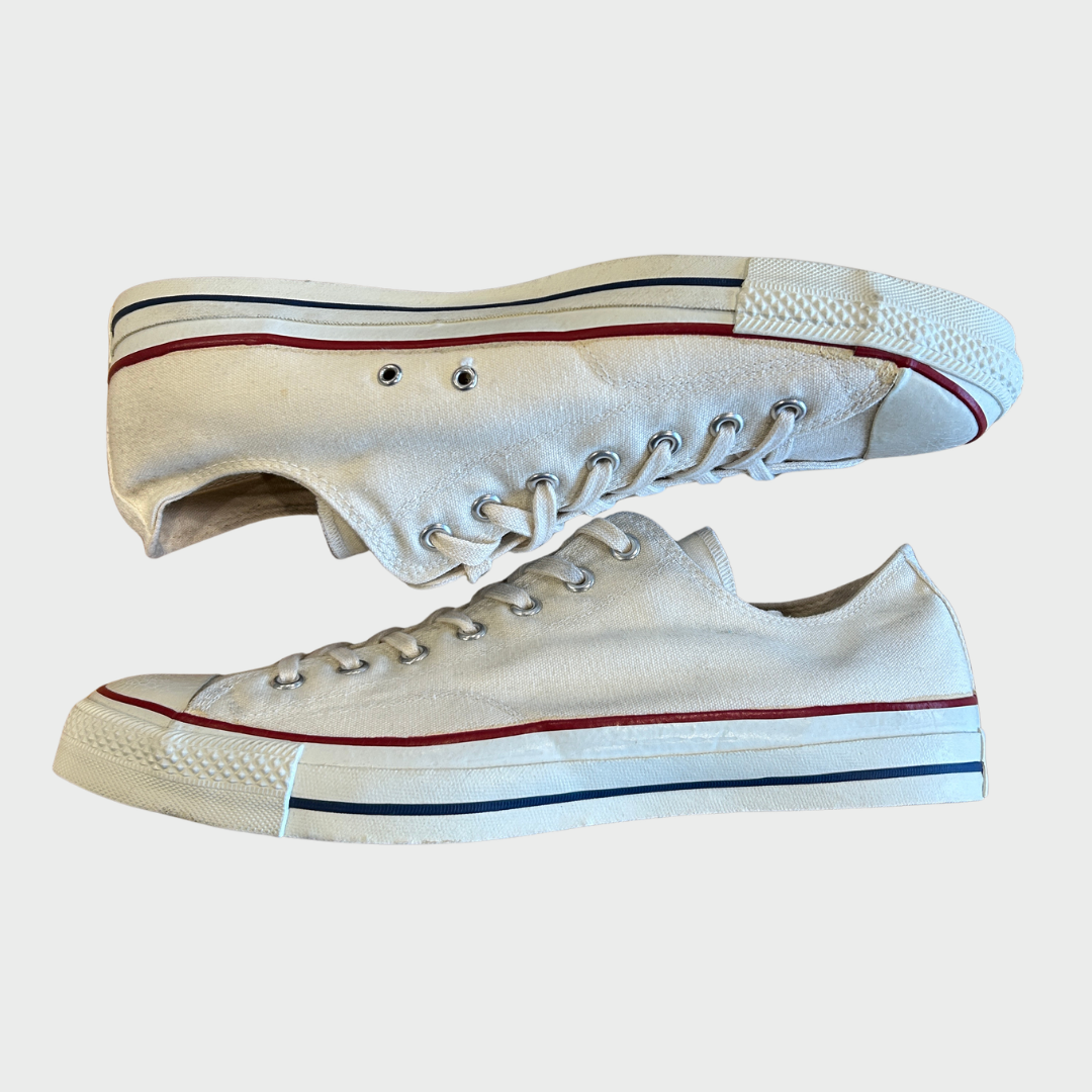70's~80's CONVERSE コンバース ALL STAR 生成り ホワイトキャンバス デッドストック USA製 US 13 1/2(32cm)/A0496AC-SO