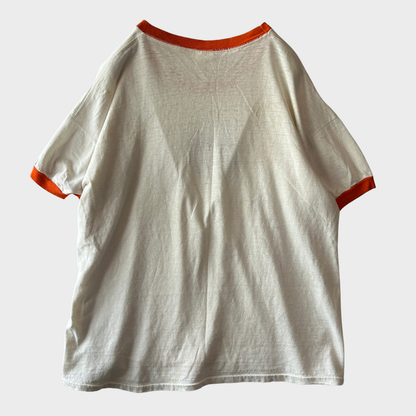 70's SPROCE "BigEight" Swimming & Diving Championships 記念グラフィック リンガーTシャツ 白 (XL)/A4142