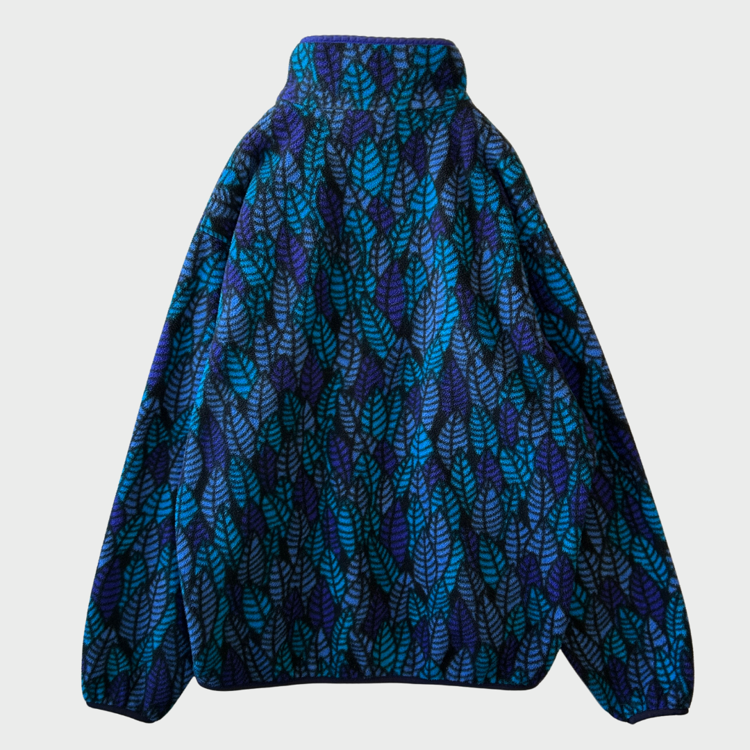 90's Patagonia パタゴニア スナップT リーフ柄 ブルー USA製(L)/A9886F-SO