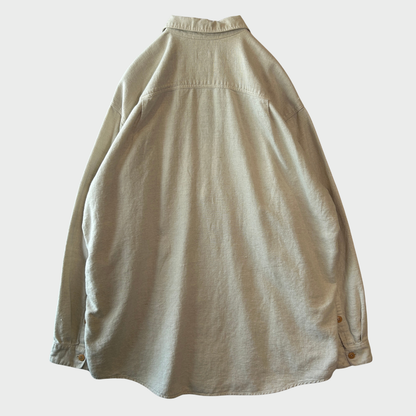 90's Patagonia パタゴニア 長袖リネンコットンワークシャツ アイボリー(L)/B3697S-SO