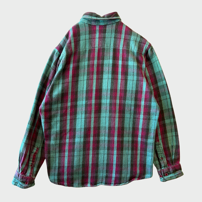 00's Campus ヘビーウェイト フランネルシャツ 赤黒水色 (L)/A8811S-SO