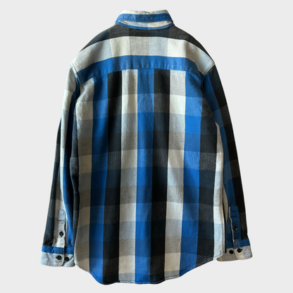 90's ~ GREATLAND チェック フランネルシャツ ブラック ブルー ホワイト (M)/C0281SH-SO
