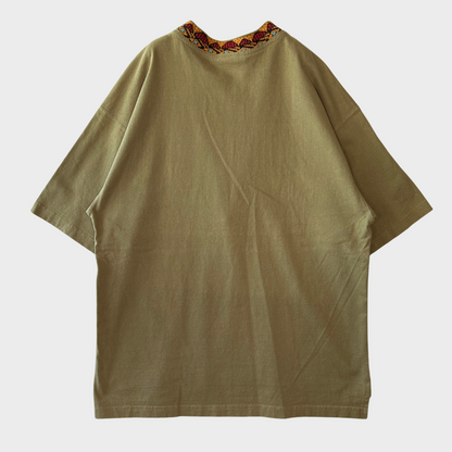 80's Jimmy'z 柄襟Tシャツ 黄土色 (M)/B2495T-SO