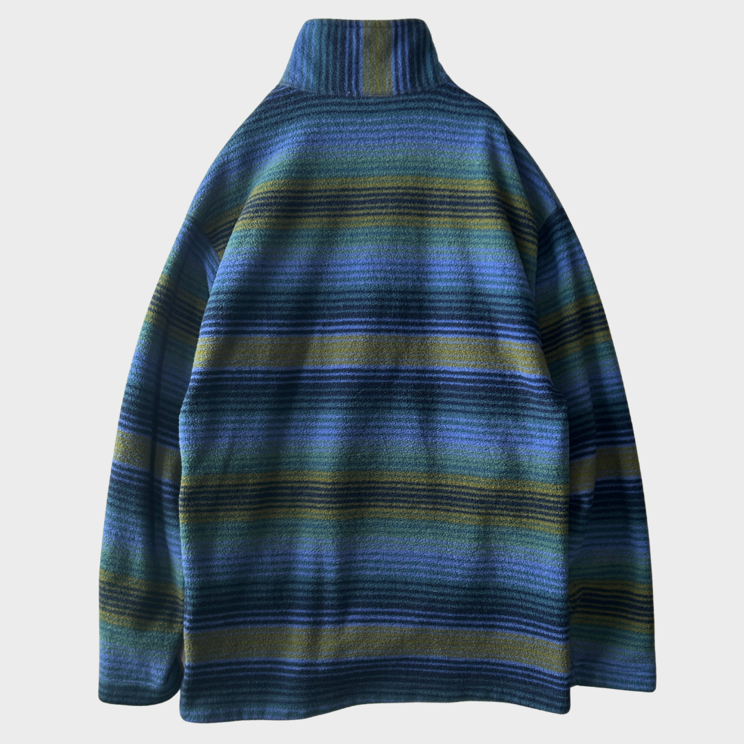 90's Patagonia synchilla half-zip Patagonia シンチラ ハーフジップ 総柄 緑 青 ブラック (L)/C0085F-SO