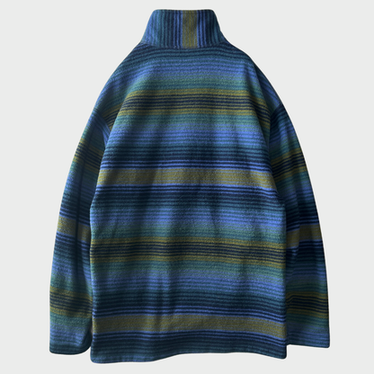 90's Patagonia synchilla half-zip Patagonia シンチラ ハーフジップ 総柄 緑 青 ブラック (L)/C0085F-SO