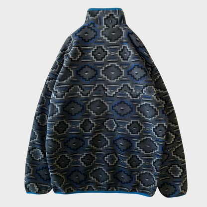 FA12 Patagonia パタゴニア スナップT 総柄 フリース プルオーバー ヤナバ フォージグレー (M) /A9847F-SO