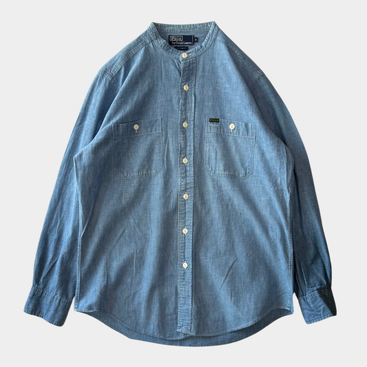 00's Polo by Ralph Lauren band collar shirt (M)/A6335SH-SO