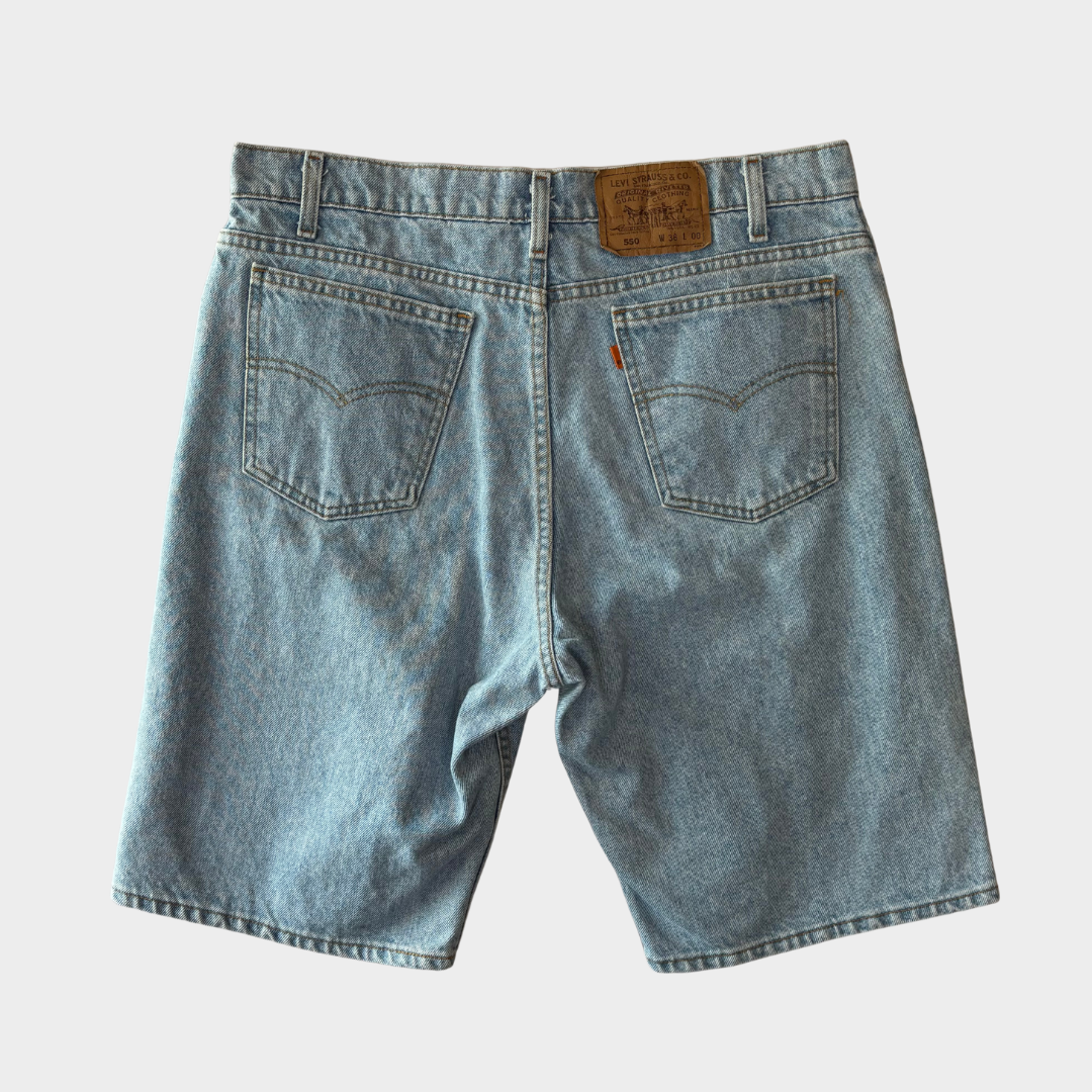 90's Levi's 550 USA製 リーバイス ショーツ ハーフパンツ オレンジタブ 薄青 (W36)/B2097P-SO