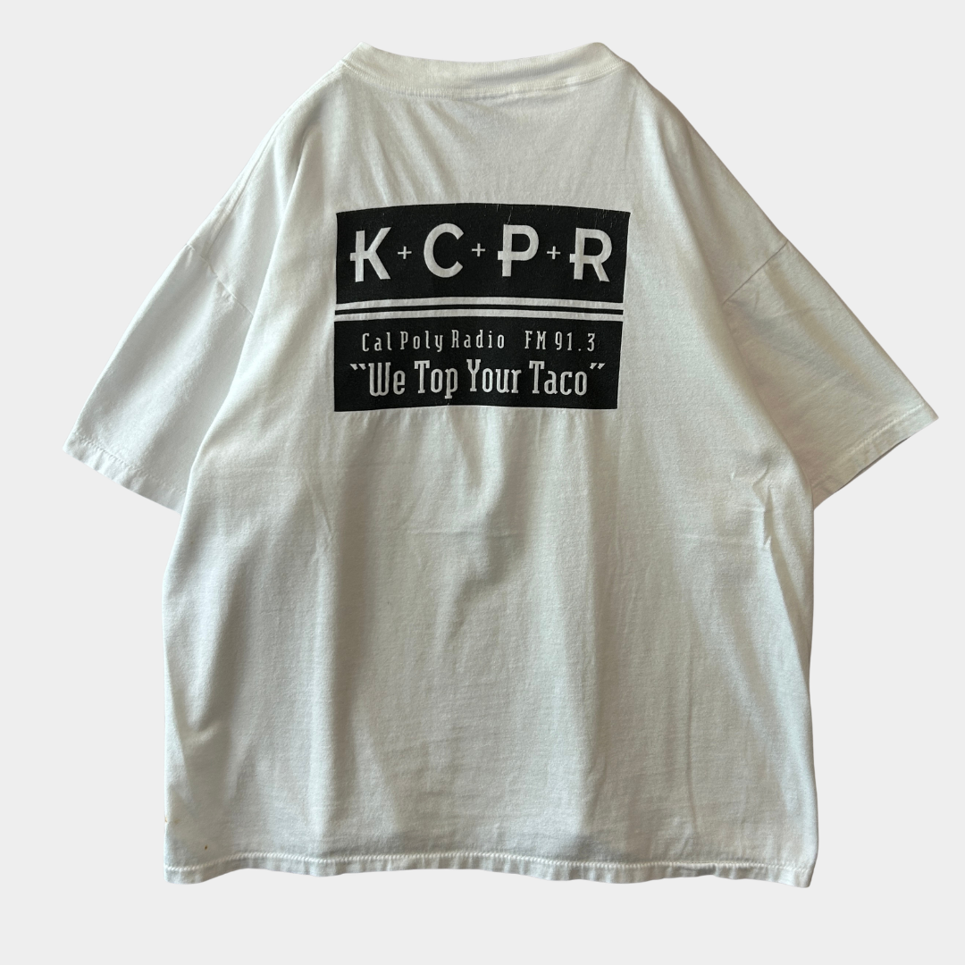 90's カリフォルニア州立ポリテクニック大学 学生ラジオ マーチャンダイズTシャツ 白 ONEITA(XL)/B2721T-SO