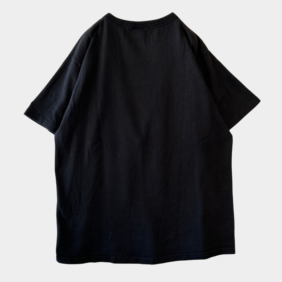 90's Champion 無地Tシャツ ブラック 目無し コットン100% (L)/A4106T-SO