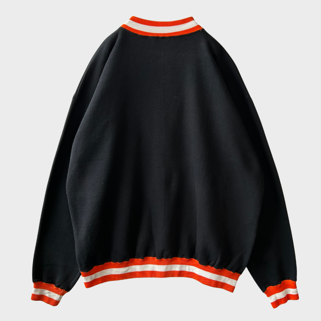 70's Russell Athletic ラッセル PRINCETON カレッジスウェット 黒オレンジ(XL)/C0628S-SO