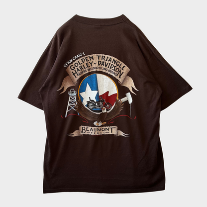 80's JERZEES Harley-Davidson イーグル Tシャツ ブラウン (L)/A6464T-SO
