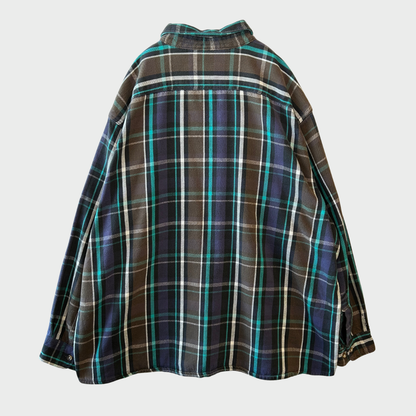 90's Five Brother. ファイブブラザー ネルシャツ ボロ 茶黒紫白グリーン(3XL)/A7686SH-SO