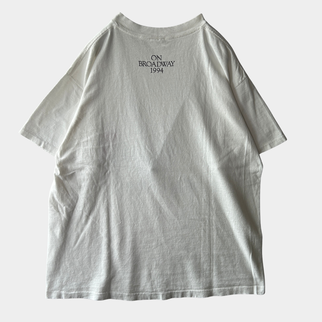 90's ディズニー 美女と野獣 ミュージカルTシャツ 白 (サイズ不明)/C1051T-SO