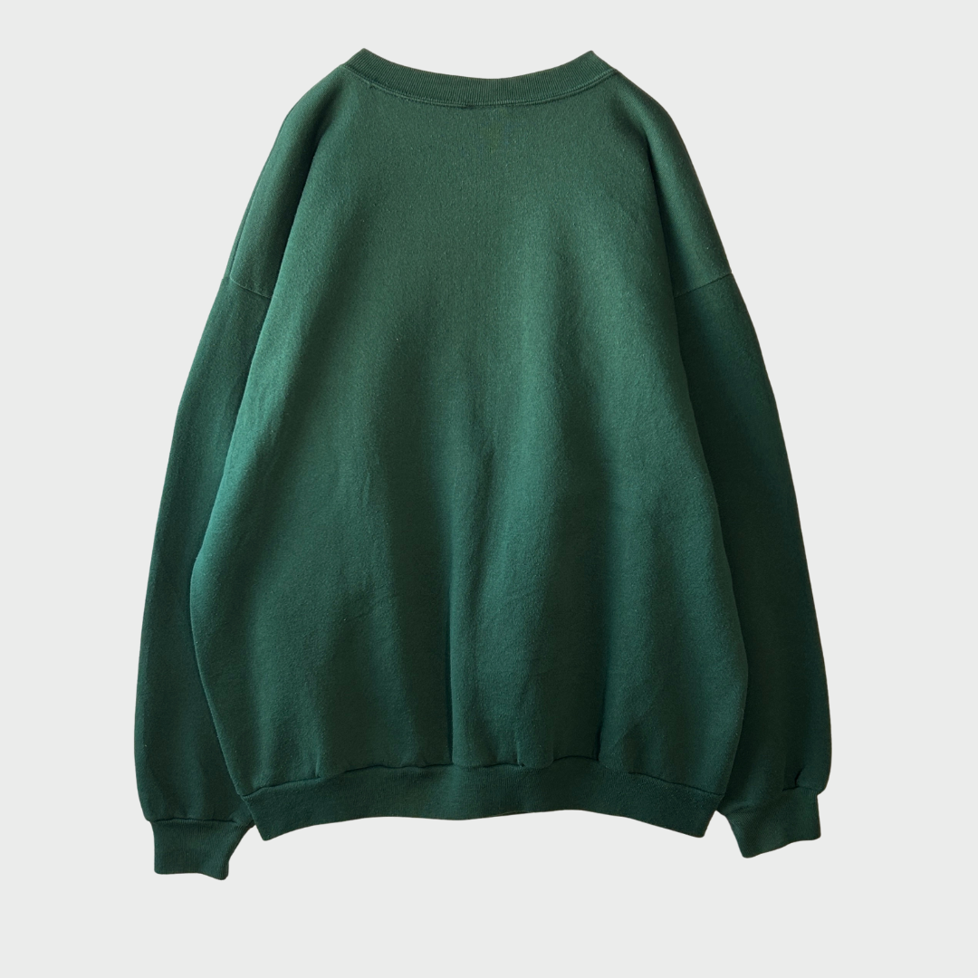 90's GROVE Eagle Print スウェットシャツ 緑 (XL)/A7837S-SO