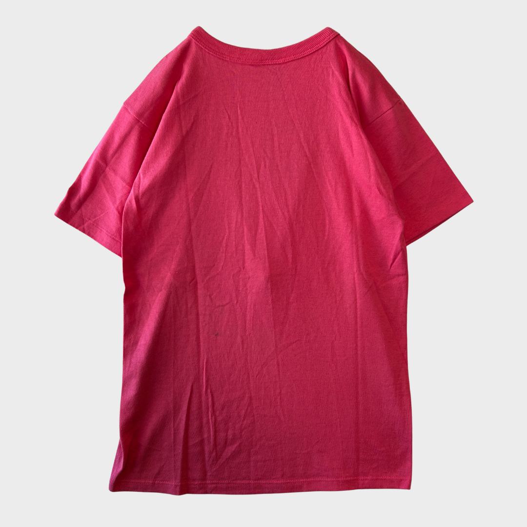 90's Champion チャンピオン 胸ロゴ 袖刺繍 Tシャツ ピンク (M) A2341T-SO
