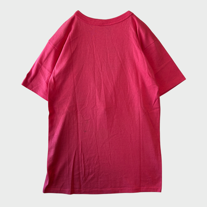 90's Champion チャンピオン 胸ロゴ 袖刺繍 Tシャツ ピンク (M) A2341T-SO