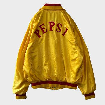80's SPORTSWEAR "PEPSI" ペプシ ナイロン サテンジャケット イエロー/レッド (L)/A4928J-SO