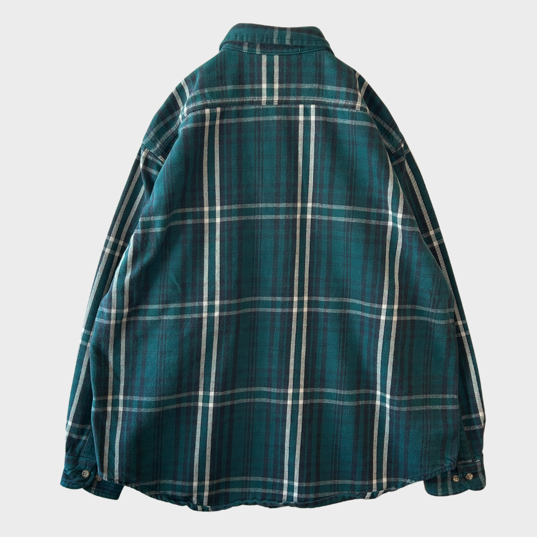90's Carhartt カーハート チェック フランネルシャツ 深緑 (推定L) A8495SH-SO