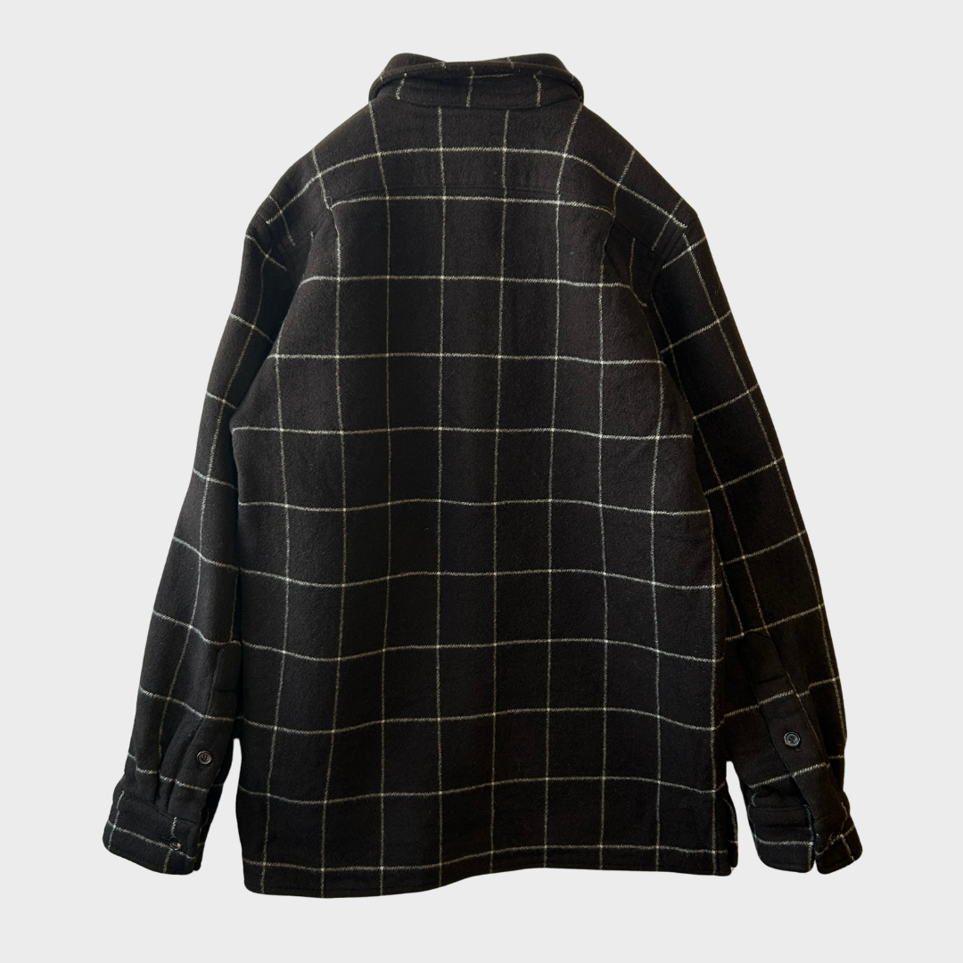 00's Ralph Lauren purple label ラルフ パープルレーベル ウール カシミヤ チェックシャツジャケット 茶色 (M) /C0194SH-SO