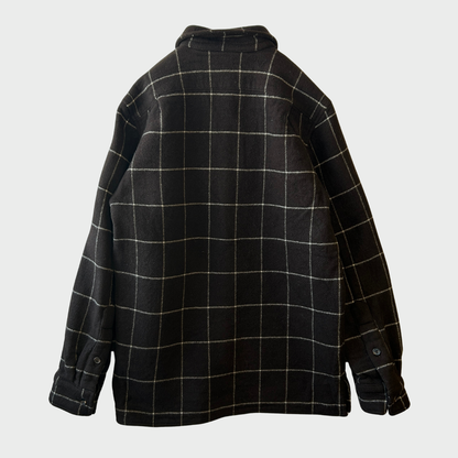 00's Ralph Lauren purple label ラルフ パープルレーベル ウール カシミヤ チェックシャツジャケット 茶色 (M) /C0194SH-SO