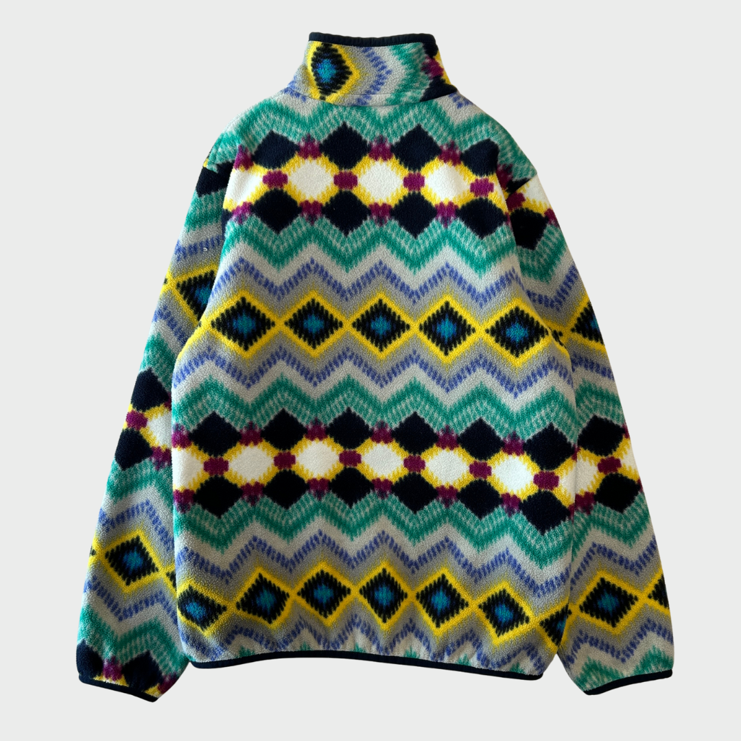 Patagonia パタゴニア スナップT ネイティブ柄 フリース ミントグリーン黄色 S /A8811F-SO